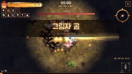 5분이 되면 그림자 곰이 깨어납니다